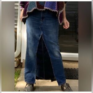 Old Navy Upcycled Denim Maxi Skirt